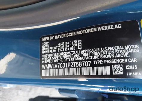 2023 Mini Clubman Cooper S from USA, damaged, VIN WMWLV7C01P2T58707